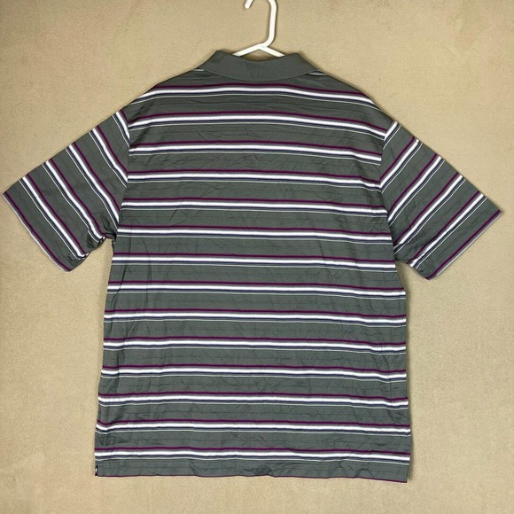 Nike Polo Shirt Adult 2XL Gray Striped Tiger Woods Collection Golf Dri Fit Mens - Picture 9 of 10